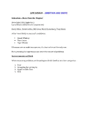 Life Design – Ambition and Drive