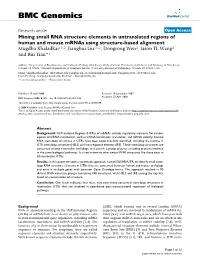 Mining Small RNA Structure Elements in Untranslated Regions of Human