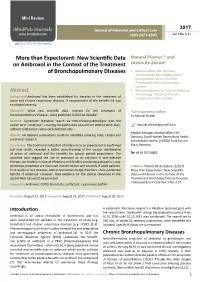 More Than Expectorant: New Scientific Data on Ambroxol in the Context of the Treatment of Bronchopulmonary Diseases