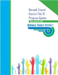 Norwalk Transit District Title VI Program Update Effective May 26, 2016