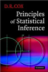Principles of Statistical Inference
