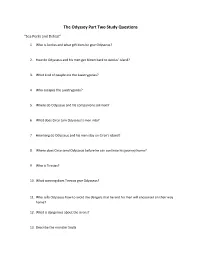 The Odyssey Part Two Study Questions