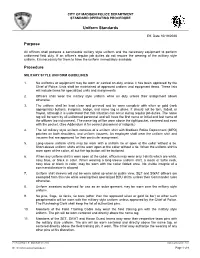 Uniform Standards Purpose Procedure