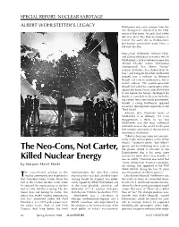 Albert Wohlstetter's Legacy: the Neo-Cons, Not Carter, Killed