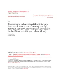 Connecting to Cuban National Identity Through Literature: an Examination