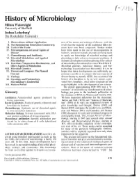 History of Microbiology Milton Wainwright University of Sheffield Joshua Lederbergl the Rockefeller University