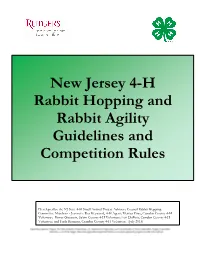 New Jersey 4-H Rabbit Hopping and Rabbit Agility Guidelines and Competition Rules