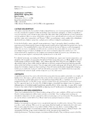 Spring 2015 Syllabus V5.1 1 Performance and Video FILM 203B
