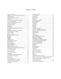 Table of Contents