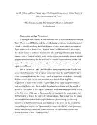 The New and the Old: the University of Kent at Canterbury” Krishan Kumar