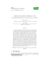 Applying Risk Analytic Techniques to the Integrated Assessment of Climate Policy Beneﬁts
