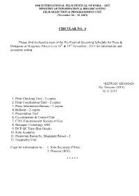 CIRCULAR NO. 4 Please Find Enclosed a Copy of the Pre-Festival