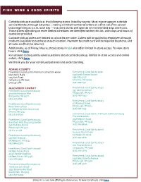 Curbside Pickup Is Available at the Following Stores, Listed by County