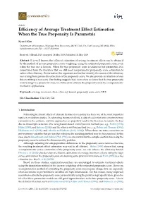 Efficiency of Average Treatment Effect Estimation When the True