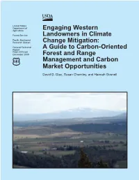 Engaging Western Landowners in Climate Change Mitigation: a Guide to Carbon-Oriented Forest and Range Management and Carbon Market Opportunities