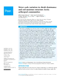Meter Scale Variation in Shrub Dominance and Soil Moisture Structure Arctic Arthropod Communities