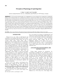 Principles of Physiology of Lipid Digestion