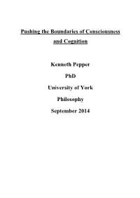 Pushing the Boundaries of Consciousness and Cognition