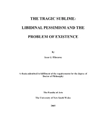 The Tragic Sublime: Libidinal Pessimism and the Problem