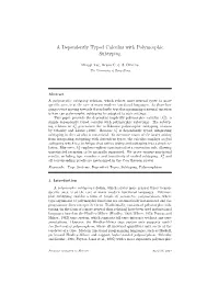 A Dependently Typed Calculus with Polymorphic Subtyping