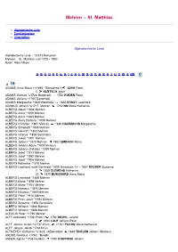ABC-Listen Zu Familienbuch Rk. Mehren St. Matthias