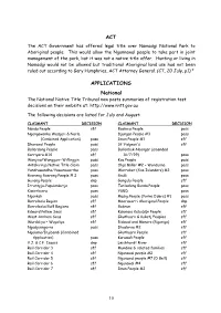 ACT APPLICATIONS National