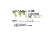 GED17 Activities Around the Globe (As of 10 July 2017)