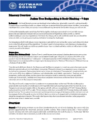 Itinerary Overview Joshua Tree Backpacking & Rock Climbing