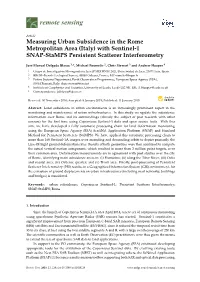 Measuring Urban Subsidence in the Rome Metropolitan Area (Italy) with Sentinel-1 SNAP-Stamps Persistent Scatterer Interferometry