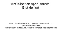 Virtualisation Open Source État De L'art