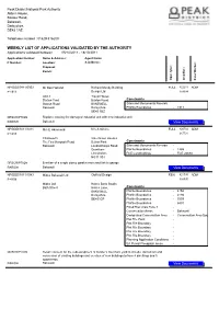 Weekly List of Applications Validated by the Authority