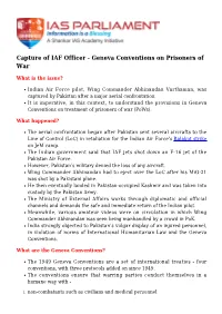 Capture of IAF Officer - Geneva Conventions on Prisoners of War