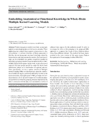 Embedding Anatomical Or Functional Knowledge in Whole-Brain Multiple Kernel Learning Models