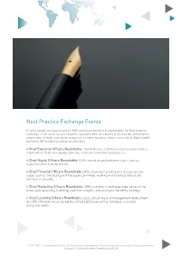 Next Practice Exchange Events