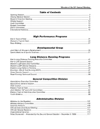 Table of Contents High Performance Programs Developmental Group
