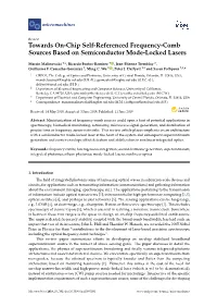 Towards On-Chip Self-Referenced Frequency-Comb Sources Based on Semiconductor Mode-Locked Lasers