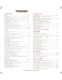Yojisan Menu