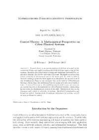 A Mathematical Perspective on Cyber-Physical Systems