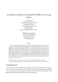 An Abstract Framework for Parabolic Pdes on Evolving Spaces