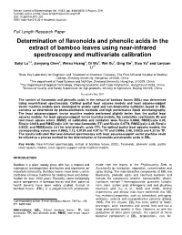 Determination of Flavonoids and Phenolic Acids in the Extract of Bamboo Leaves Using Near-Infrared Spectroscopy and Multivariate Calibration