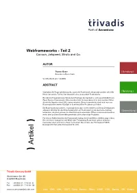 Opensource Webframeworks(Cocoon,Struts