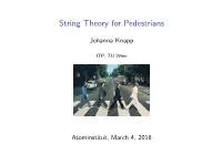 String Theory for Pedestrians