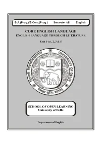 B.A. Prog.English Language Through Literature Unit