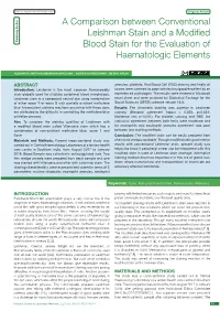 A Comparison Between Conventional Leishman Stain and a Modified Blood Stain for the Evaluation of Haematologic Elements