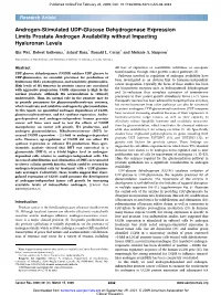 Androgen-Stimulated UDP-Glucose Dehydrogenase Expression Limits