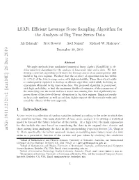 LSAR: Efficient Leverage Score Sampling Algorithm for the Analysis