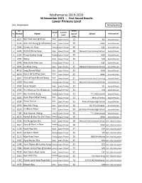 Mathemania 2019-2020 Lower Primary Level