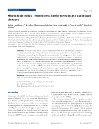 Microscopic Colitis—Microbiome, Barrier Function and Associated Diseases