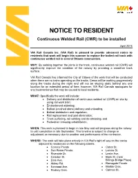 NOTICE to RESIDENT Continuous Welded Rail (CWR) to Be Installed