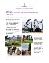 Paramahansa Yogananda and Self-Realization Fellowship by Shawn Nelson1